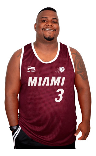 Regata Plus Size Dry-fit Miami Heats Basquete