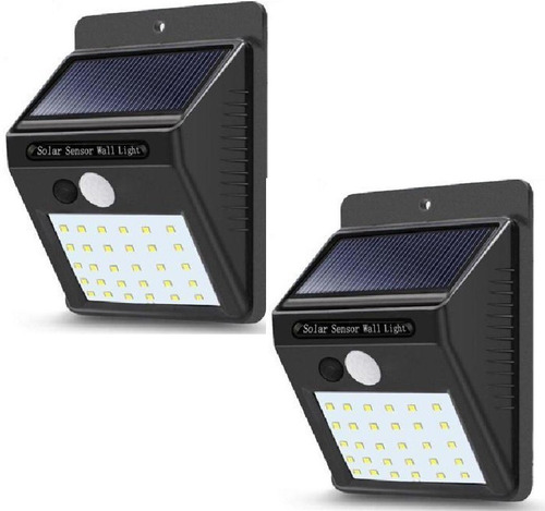 Pack X2 Foco Led Solares Exterior Luz Solar Foco Led Sensor