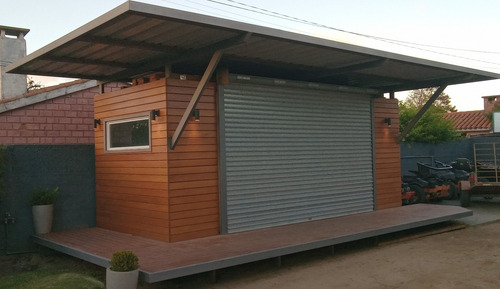 Contenedor Oficina Con Sobre Techo Y Deck De Madera