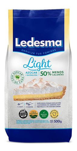 Azúcar Ledesma Light 50% Menos Calorias  Paquete 500 Gr