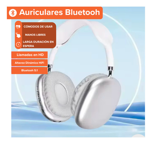 Auriculares Inalámbricos Bluetooh Acolchados Gym Deportes Blanco