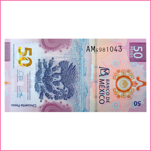 Billete De 50 Pesos Mexicanos Ajolote Serie Am4981043