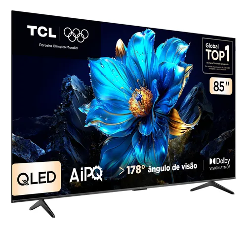 Smart TV TCL 85 Polegadas QLED 4K P7K WiFi Bluetooth Google TV HD...