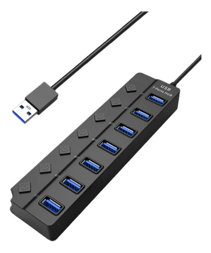 Adaptador Hub Usb 2.0 7 En 1 +7 Usb Interruptores On/off 