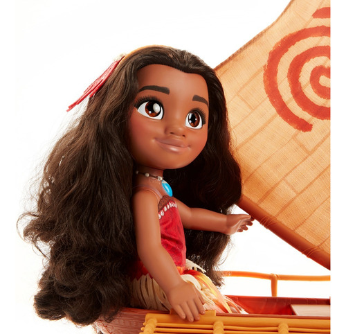 Muñeca Disney Princesas Moana Con Bote 16 Pulgadas