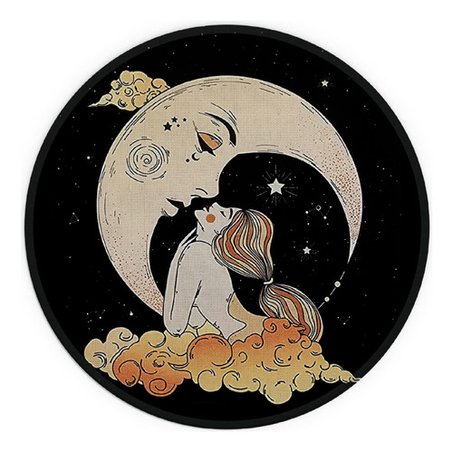 Gothic Moon Girl Kiss Tarot - Alfombrilla De Mouse Redonda P