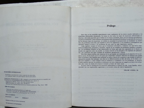 Ecuaciones Diferenciales, Frank Ayres, Schaum, En Físico