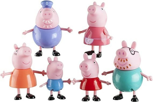 Peppa Pig & Familia Con Abuelos Set X 6pcs, Mod. Nuevo Org.