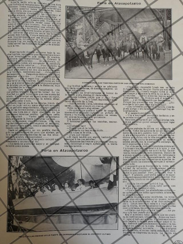 Afiche Antiguo. Feria De Atzcapotzalco 1910