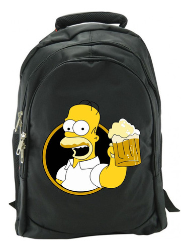 Morral Homero Simpson Beer Black Maleta Bolso De Espalda