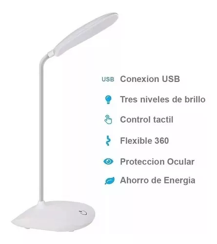 Lampara Recargable Usb Velador Led Portatil Luz Escritorio