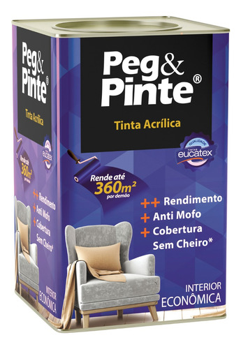 Tinta Para Interior Peg E Pinte Acrílica 18l - Escolha A Cor