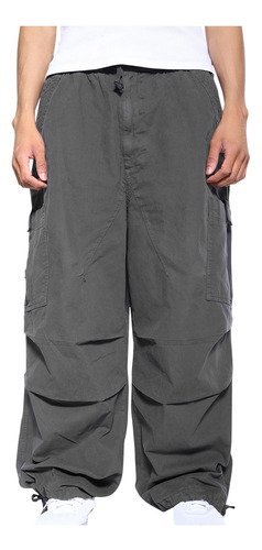 Pantalones Tipo Cargo R Para Hombre, Color Liso, Pierna Rect