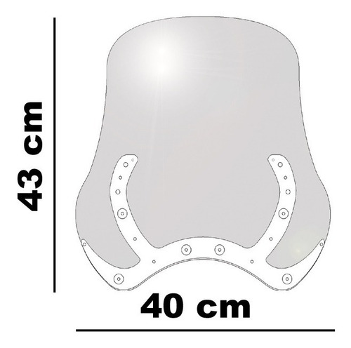 Bolha Para Motos Custom Em Policarbonato Cristal 4mm