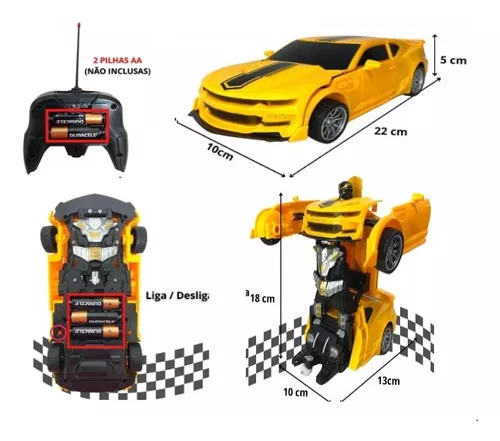 Carro de controle remoto camaro bumblebee 1 18 cks