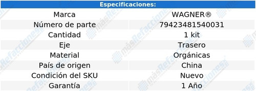 Jgo De Zapatas Organicas Tra Wagner® Sonic L4 1.8l 12 Al 17