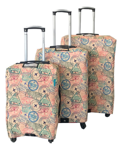 Set de fundas protectoras para maletas 3 tallas Ekeepacare color Beige Passport