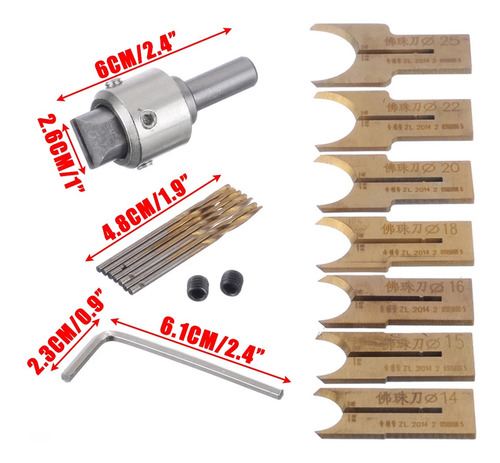 Imagem 9 de 11 de Broca Para Fabricante De Contas De Marcenaria 16 Unidades