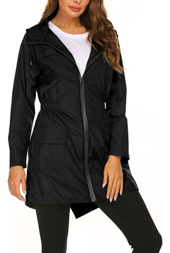 Chaqueta Impermeable De Senderismo Dama Lisa Con Capucha