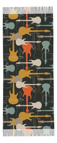 Bufanda De Guitarra Eléctrica Para Mujer Súper Suave Y Liger Color Diseño De La Tela Talle
