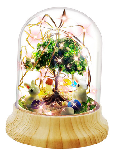 Diy Night Light Materials Bunny Lamp Ornament Iluminación