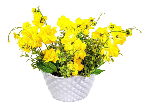 Arranjo Orquideas Amarelas Gg Flores Artificiais Vaso Flor | Parcelamento  sem juros