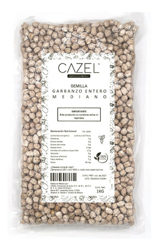Imagen 1 de 2 de Garbanzo Entero Mediano Oaxaqueño 1kg