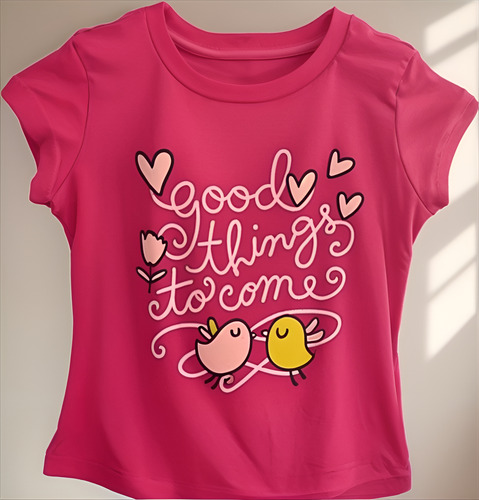 Playera Estampada Niña - Tallas 4 A 8 - Fucsia - Good Things