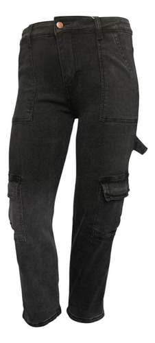 Pantalón De Mezclilla Mujer Con Bolsas Laterales Jw007