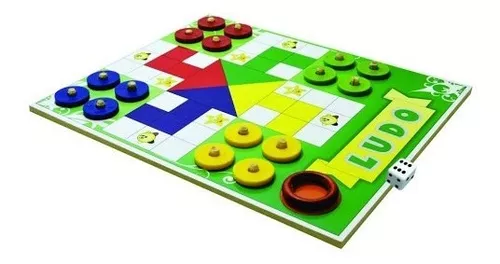 Jogo de Ludo - Brinquedos Educativos - Tabuleiro em Madeira