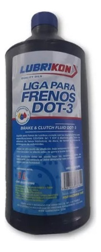 Liga De Freno Dot 3-1 Importada Marca Lubrikon 1 Litro 