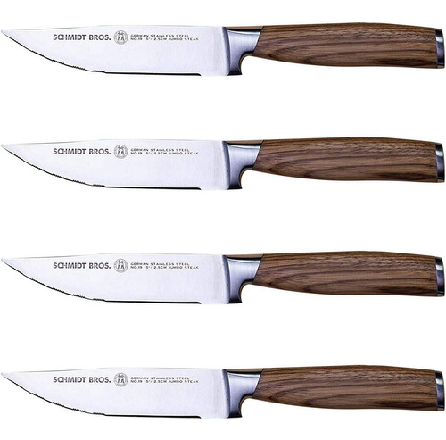 Schmidt Brothers -bonded Teak 4-piece Jumbo Steak Knife S...