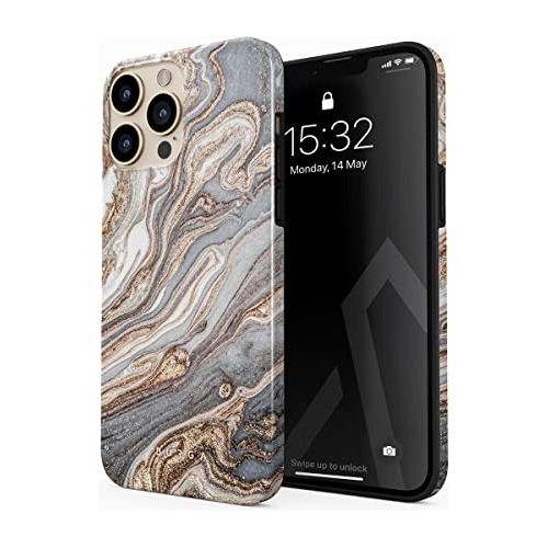 Funda Para iPhone 14 Pro Gris & Dorado Shades Marble Nude-02