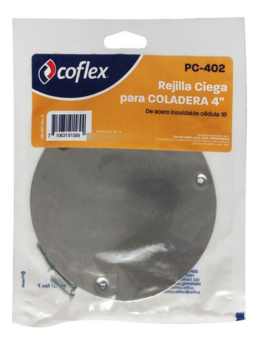 Rejilla Para Coladera 4 Pul Acero Inoxidable Coflex Pc-402