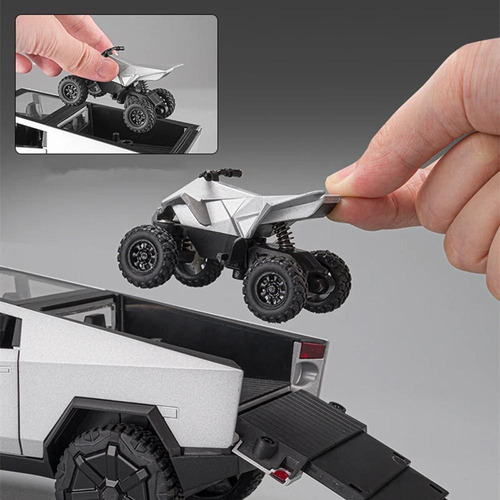 Vehículo Pick-up Con Luz Y Sonido, Mxbch-001, 1:24, 23x8.7cm Color Gris