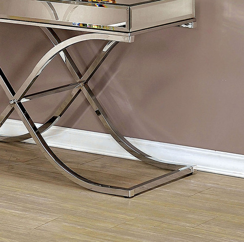 Imagen 4 de 10 de Mesa De Recibidor Cromada Elegante Espejos + ¡envio Gratis!