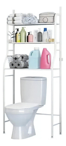 Organizador De Baño Estantería Mueble Ahorrador De Espacio ONE PIXEL Color Blanco