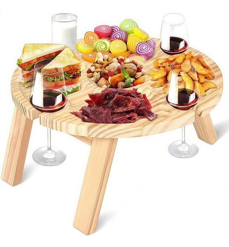 Mesa De Picnic De Madera Para Acampar En El Jardín