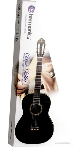 Imagem 4 de 5 de Violão Clássico Nylon Gna-111 Preto Harmonics - Frete Gratis