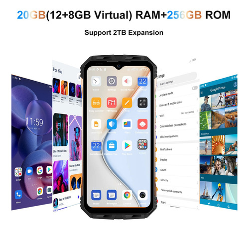 Doogee V30t 5g Dual Sim Rugged Phone 10800mah Android12 256gb Rom+12gb Ram 6.58inch 108mp Ip68 Waterproof/ip69k Wi-fi 6/gps/nfc