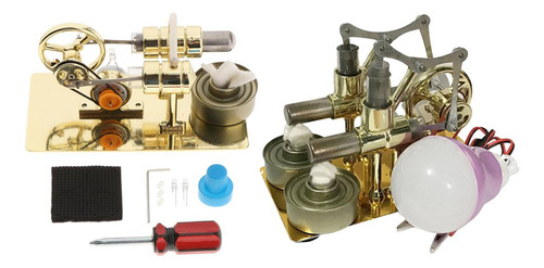 2pcs Mini Steam Stirling Engine Motor Generator Model Diy