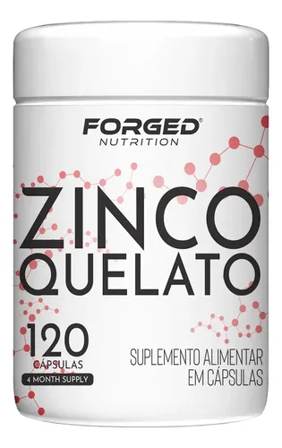 Zinco Quelato 264% Máxima Concentração 120 Cápsulas - Forged Nutrition Sabor Sem sabor
