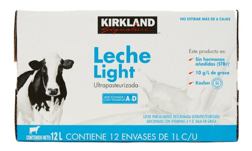 Leche Light, Kirkland Signature 12 De 1 L Ts