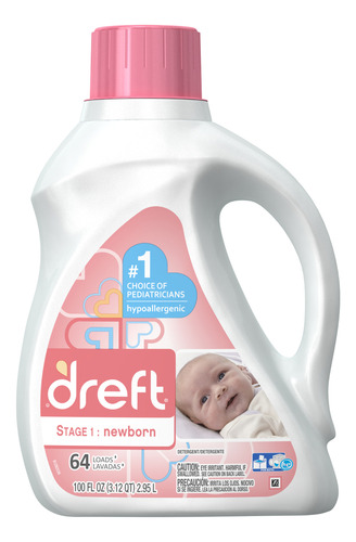 Dreft Detergente Concentrado Para Bebe 64ld 2,9lts