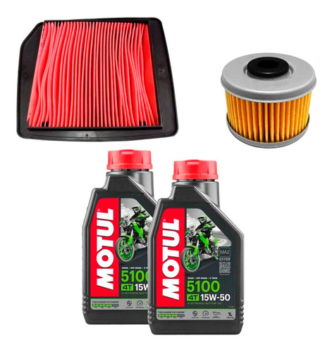 Kit Service Falcon Filtros Aceite Y Aire Wega + Motul 5100