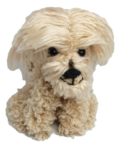 Perrito Tejido A Crochet De 20cm, Color Miel, 100% Artesanal