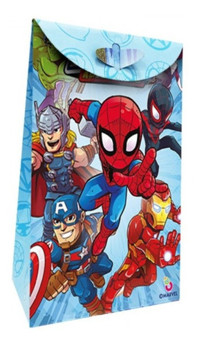 Bolsitas Cartón Fuelle Y Cierre - Super Hero- Marvel - X 8 U