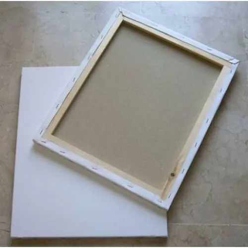 Lienzo Cuadro Blanco Con Bastidores 40x50 Cm Blanco Marrón Claro