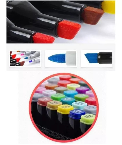 Plumones Marcador Doble Punta 24 Pzs Colores Pincel Marker