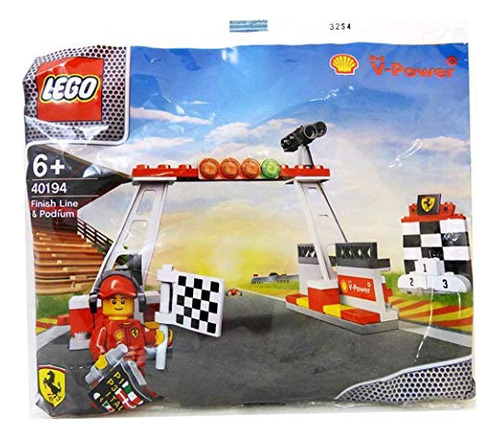 Línea De Meta, Podio Y Minifigura De La Colección Lego Shell